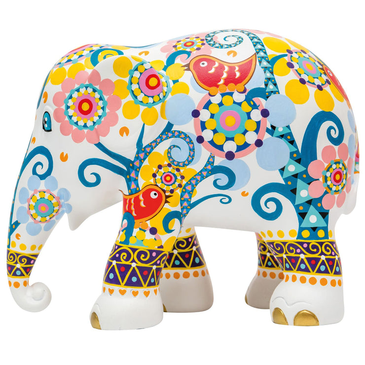 Limited Edition Replica Elephant - Mosaic with Birds