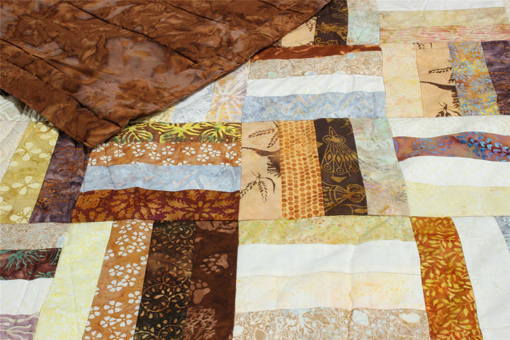 Handmade Quilted Patchwork Batik Printed Bedspread