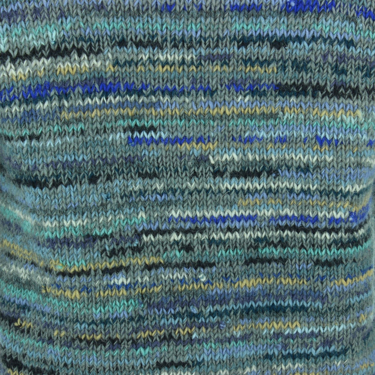 Chunky Wool Knit Space Dye Jumper - Slate Blue