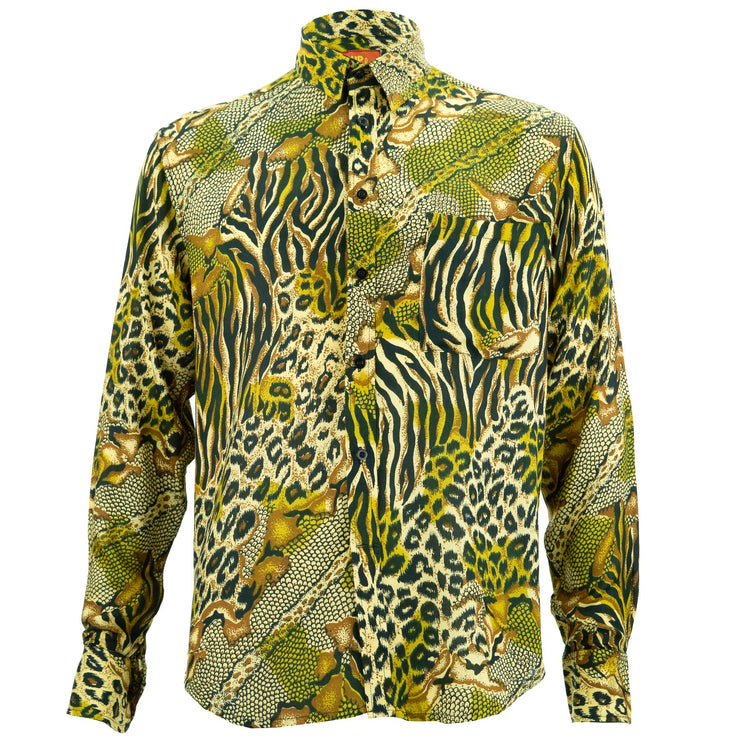Regular Fit Long Sleeve Shirt - Jungle Menagerie - Gold