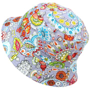Bright Floral Doodle Print Bucket Hat - Grey