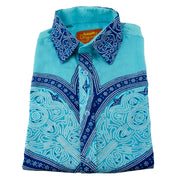 Regular Fit Long Sleeve Shirt - Flower Mandala - Light Blue
