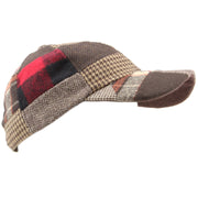 Patchwork Tweed baseball cap with adjustable strap - Red