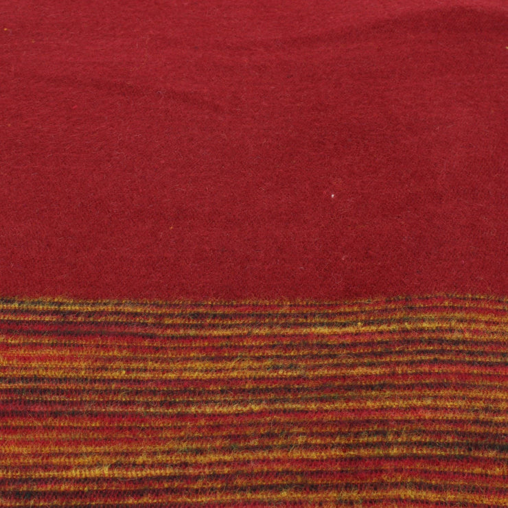 Tibetan Wool Blend Shawl Blanket - Red with Sunset Reverse