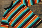 Hand Knitted Wool Jumper - Stripe Retro D