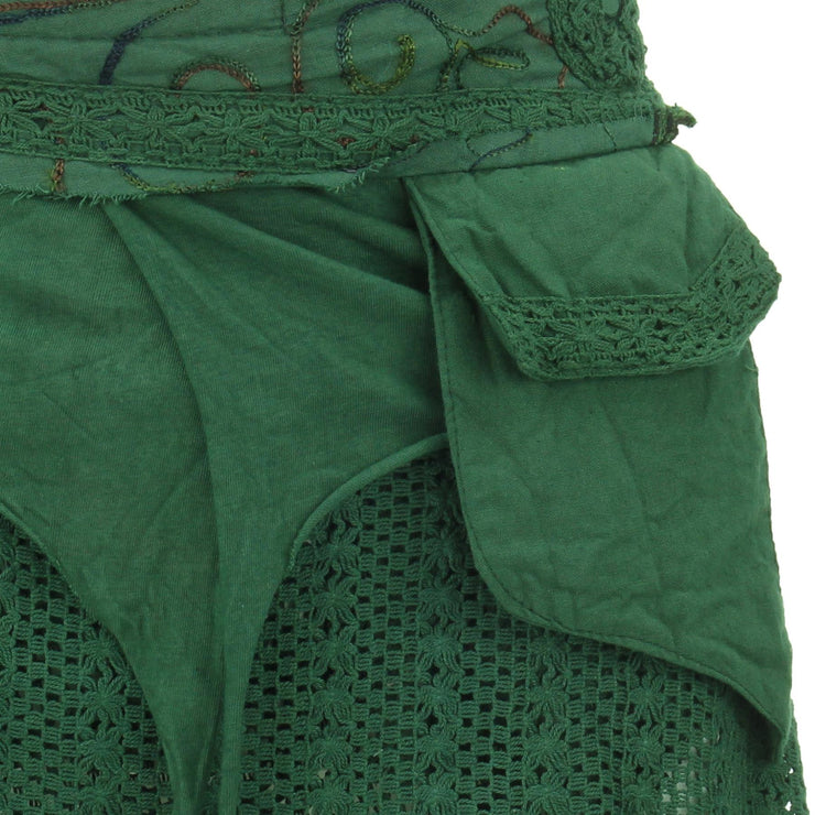 Short Layered Wrap Skirt - Green