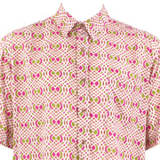 Regular Fit Short Sleeve Shirt - Pink & Green Abstract