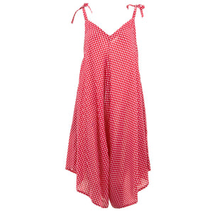 Strappy Jumpsuit - Pin Spot Red