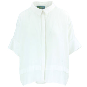 Vævet bluseskjorte - hvid