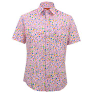 Tailored Fit Short Sleeve Shirt - Pink & Multi Dots