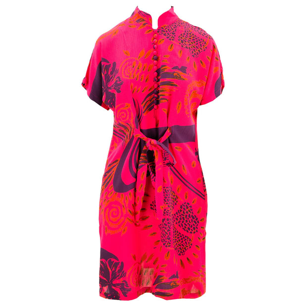 Mandarin Mini Dress - Red Odyssey