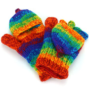 Wool Knit Shooter Gloves - Stripe Rainbow SD