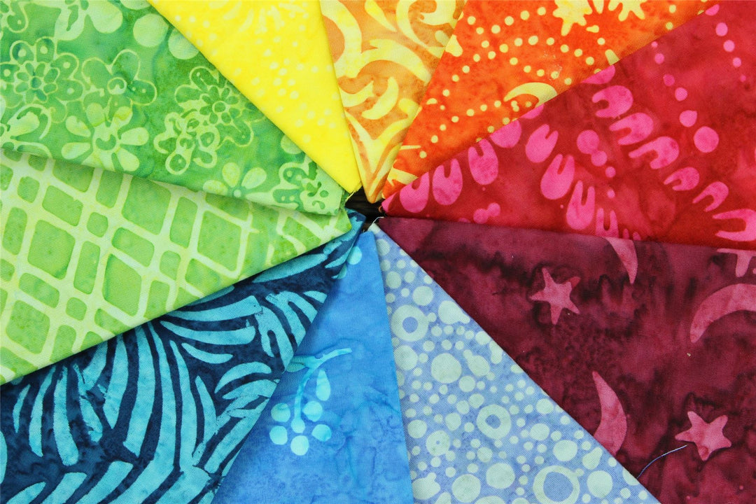 Fat Quarter - 10 Pieces of 19" x 20" Cotton Batik