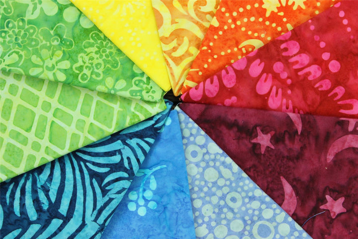 Fat Quarter - 10 Pieces of 19" x 20" Cotton Batik