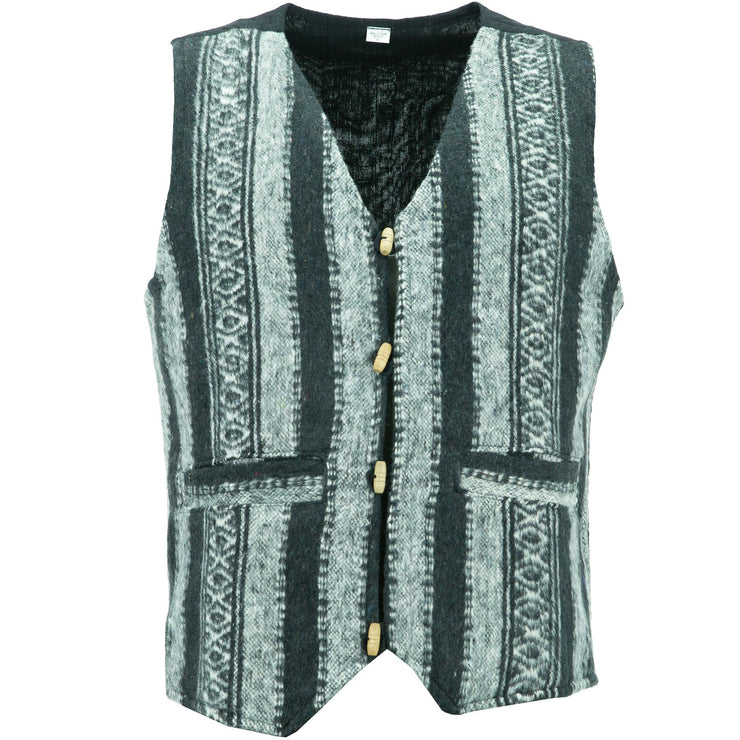 Brushed Cotton Waistcoat - Black White