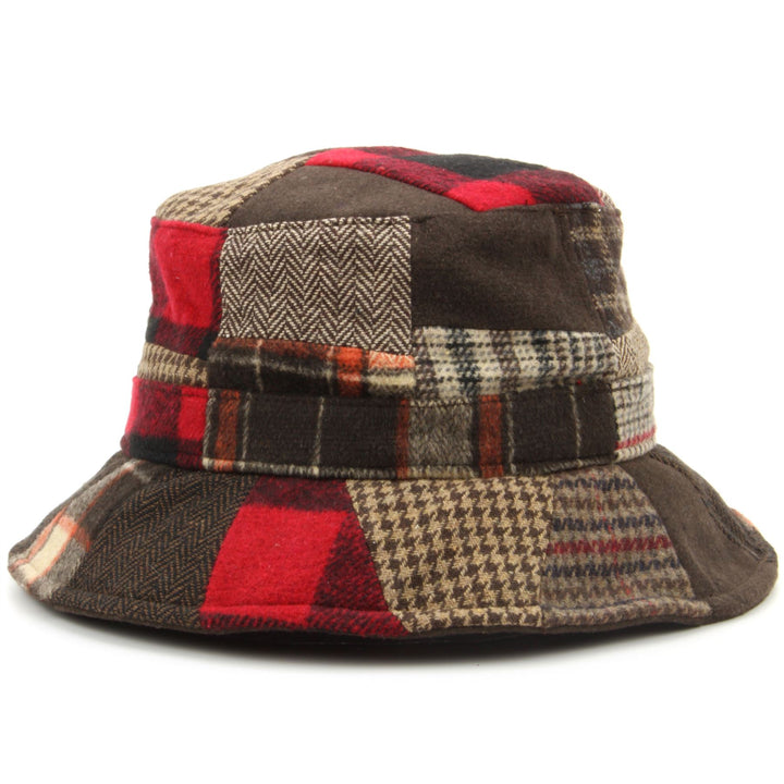 Patchwork Tweed bucket hat - Red