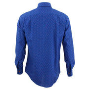 Regular Fit Long Sleeve Shirt - Blue Abstract Seedpods