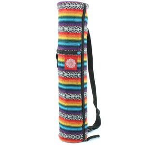 Sac pour tapis de yoga en toile de coton - arc-en-ciel