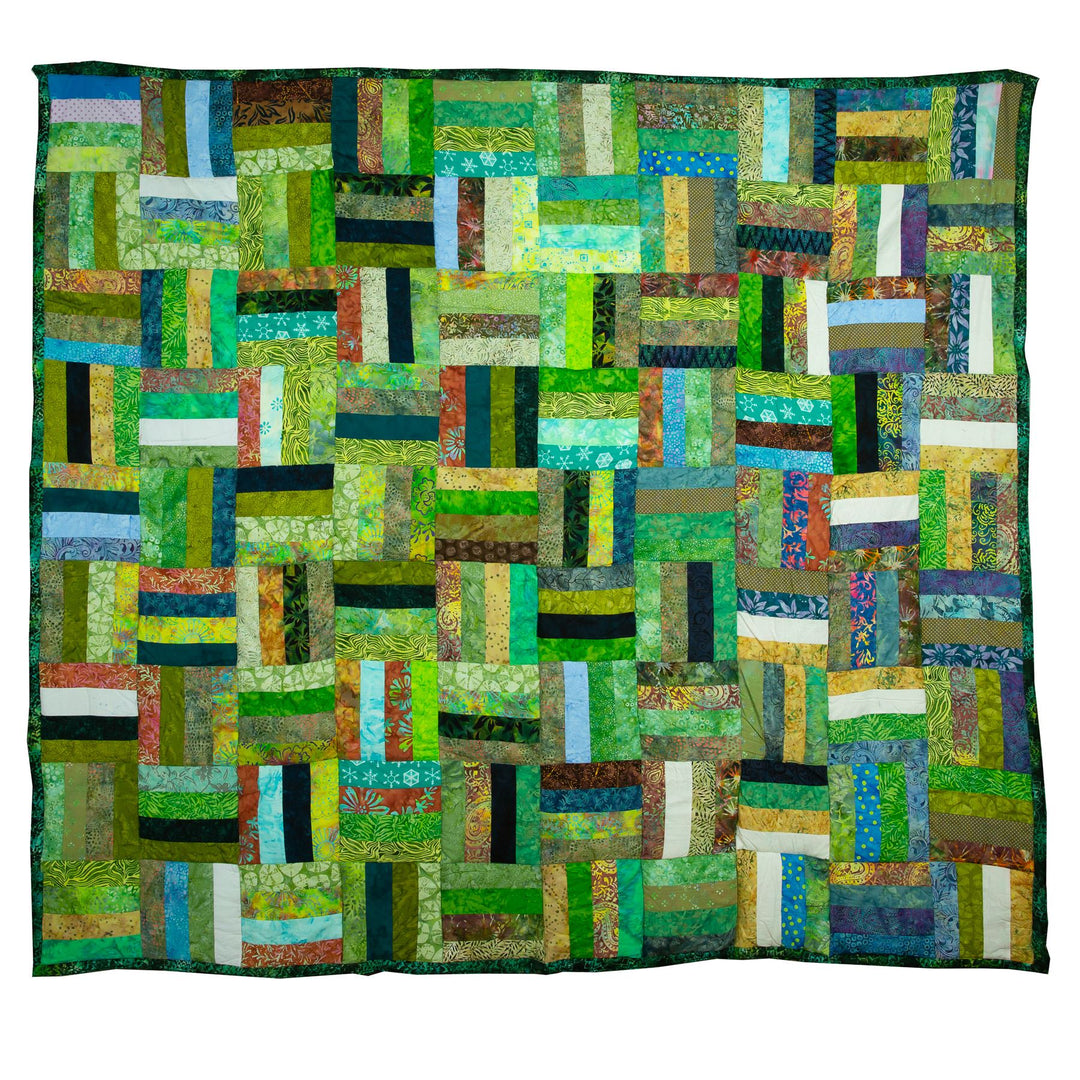 Handmade Quilted Patchwork Batik Printed Bedspread - Emerald