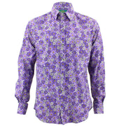 Tailored Fit Long Sleeve Shirt - Pink & Purple Floral Print