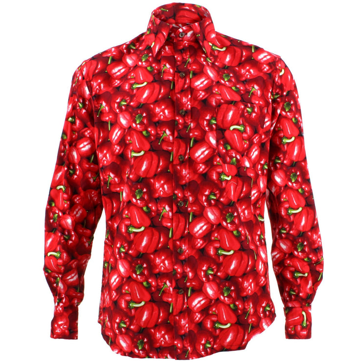 Tailored Fit Long Sleeve Shirt - Red Peppers