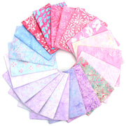 Cotton Batik Pre Cut Fabric Bundles - Fat Quarter - Purples