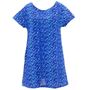 Perfekt shift pocket kjole - blå labyrint