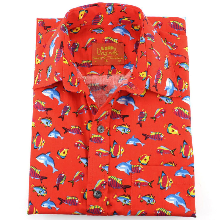 Tailored Fit Short Sleeve Shirt - Fish