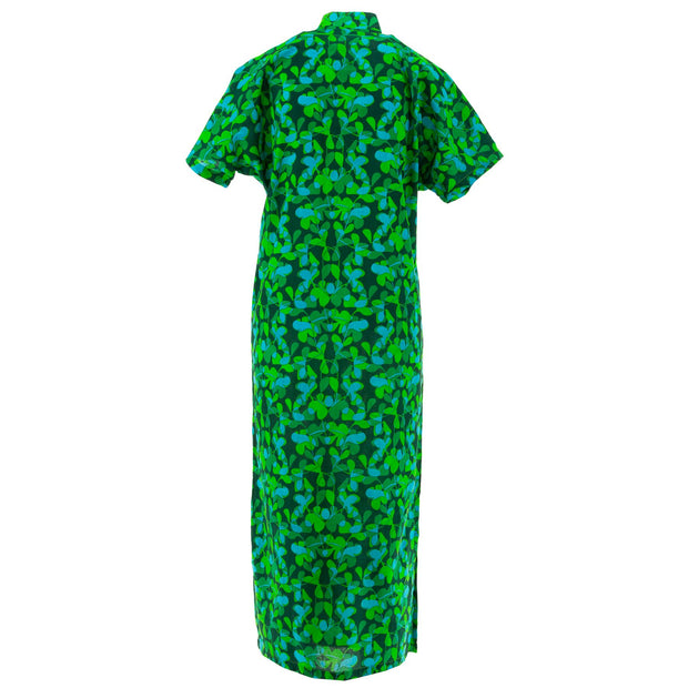 Mandarin Maxi Dress - Vivid Green Flower