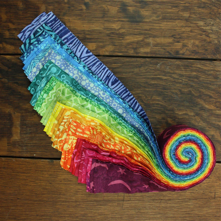 Jelly Roll - 40 Strips of 2.5" x 37" Cotton Batik