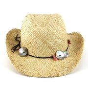 Straw Cowboy Hat with Shell Band