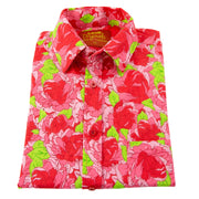 Regular Fit Long Sleeve Shirt - Floral - Red