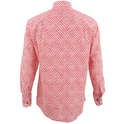 Regular Fit Long Sleeve Shirt - Red Abstract Croissants