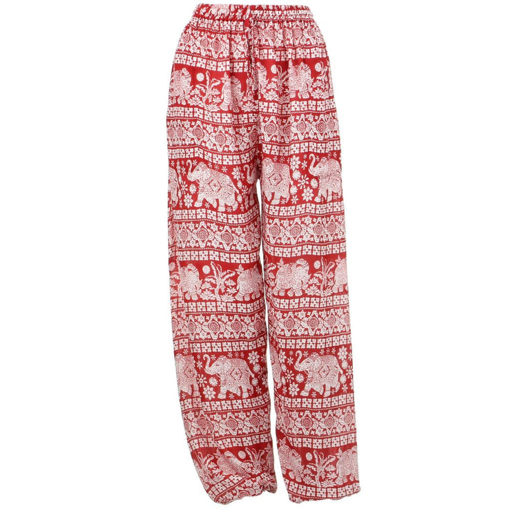 Loose Ali Baba Harem Elephant Trousers Pants - Red