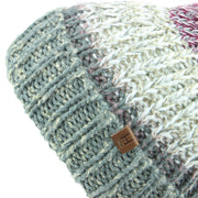 Children's Chunky Mixed Knit Bobble Beanie Hat - Grey