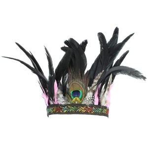 Feather Headdress Headband with Pink Feathers