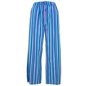Pantalon ample d'été - rayure bleu violet