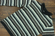 Hand Knitted Wool Jumper - Stripe Natural