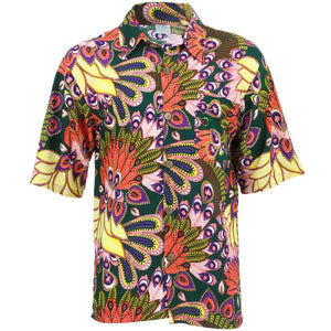 Short Sleeve Tropical Hawaiian Shirt - Green