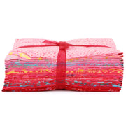 Cotton Batik Fat Quarter Pre Cut Fabric Bundle - Pinks & Reds
