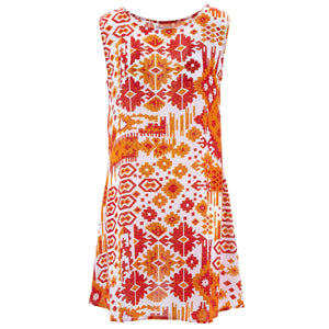 Swirl shift kjolen - orange aztec