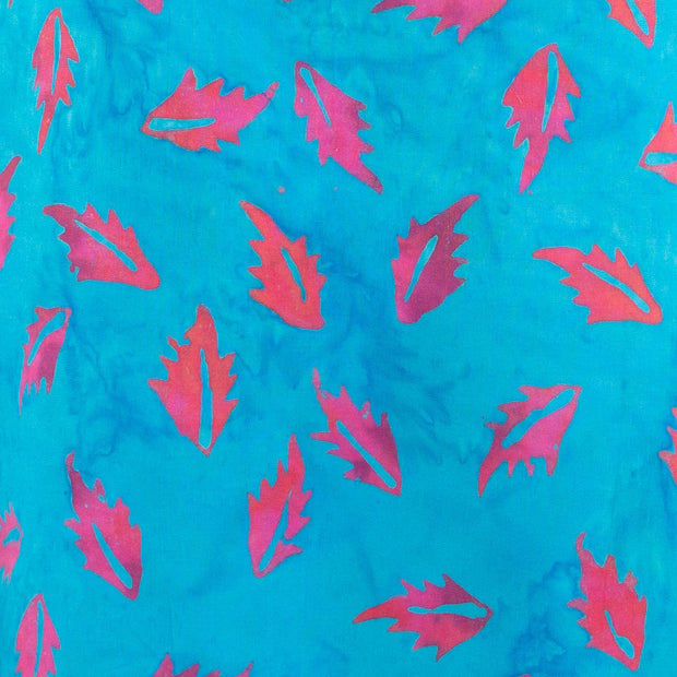 Lolo Short Shift Dress - Blue Batik Leaf