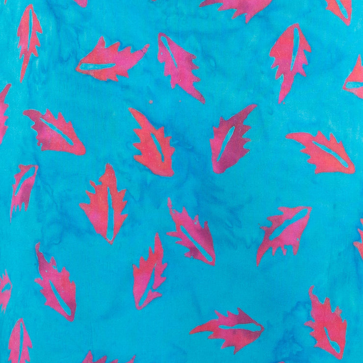 Lolo Short Shift Dress - Blue Batik Leaf