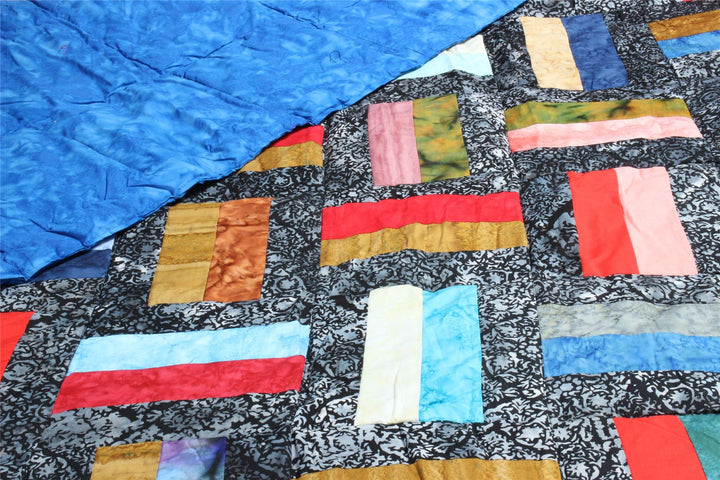 Handmade Quilted Patchwork Batik Printed Bedspread