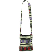 Cotton Canvas Sling Shoulder Bag - Aztec Purple Red