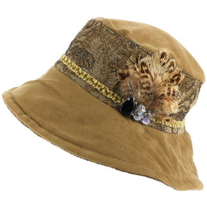 Chapeau cloche en tissu mélangé pour femme avec une couronne et un bord doux et veloutés