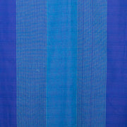 Striped Cotton Blanket With Tassel Edging - Cobalt