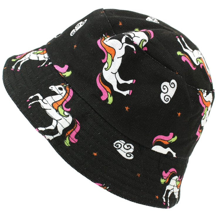 Canvas Bucket Hat - Black Unicorn