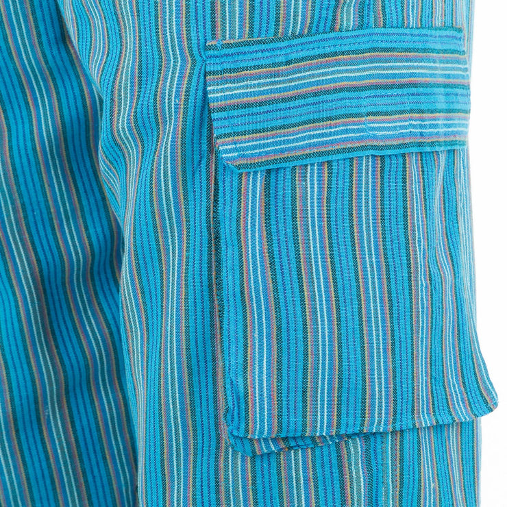 Cotton Combat Trousers Pant - Blue Stripe