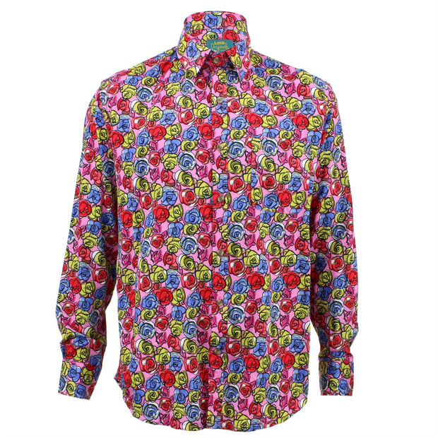 Tailored Fit Long Sleeve Shirt - Sketched Roses